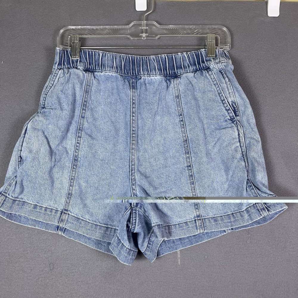 Madewell Denim Shorts Light Blue Women XS Pull On Elastic Waist Cotton